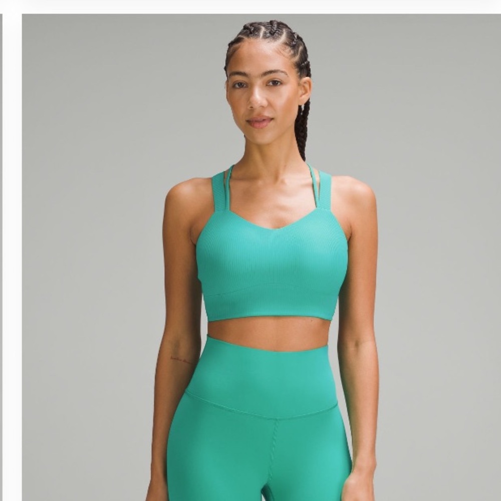 Lululemon Like a Cloud Longline Bra (Ribbed, Kelly Green) Size 12, D/DD